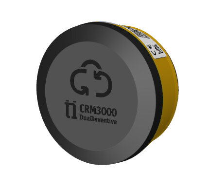 Illustration transparente du CRM-3000, dispositif IoT de surveillance ferroviaire.